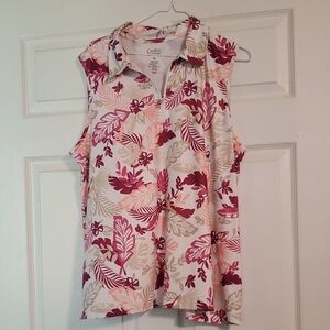 Croft & Barrow Sleeveless Notched Collar Top